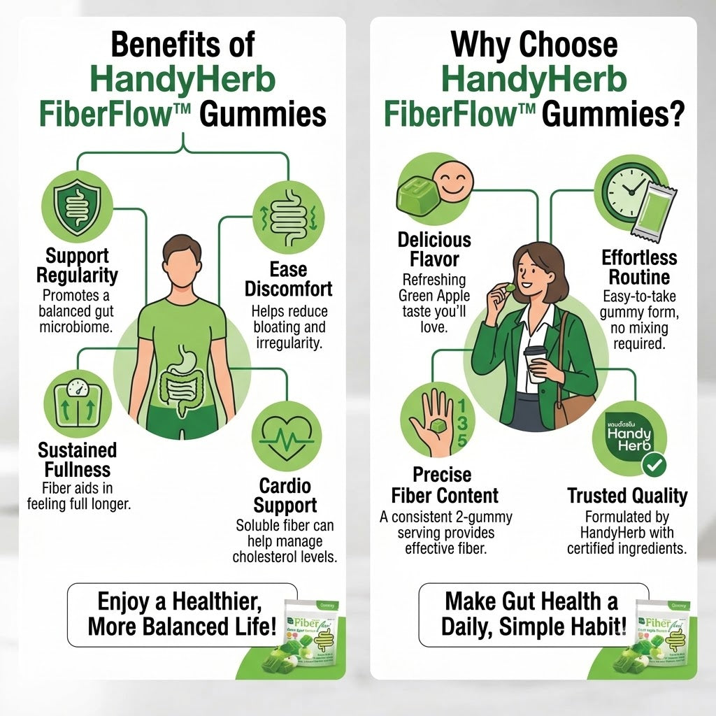 Handy Herb Fibre Flow Gummies – Green Apple 24g