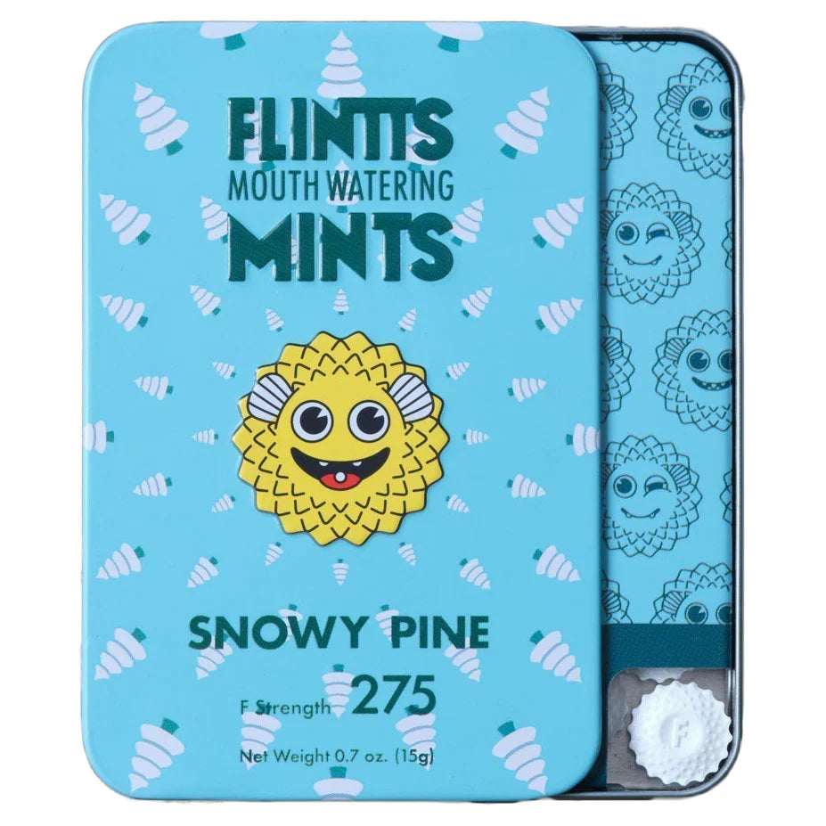 Flintts Mints Snowy Pine F275 front of tin product photo